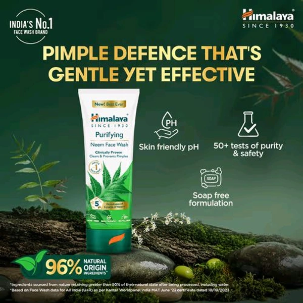 Himalaya Purifying Neem Face Wash - 150 ml, 🛵10 Minutes