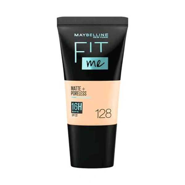 Maybelline New York Fit Me Matte+Poreless Liquid Foundation Tube 128 Warm Nude - 18 ml, 🛵 10 Minutes