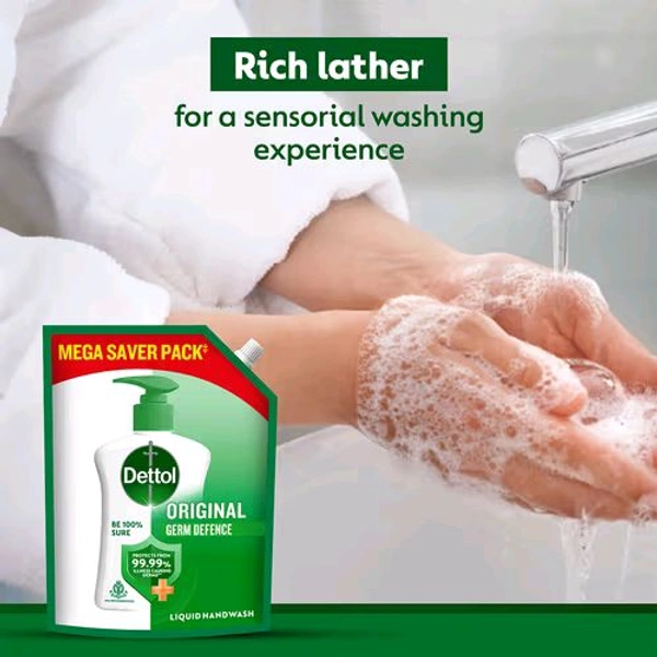 Dettol Original Hand Wash Refill | 99.99% Germ Protection - 1.35 L, 🛵 20 Minutes