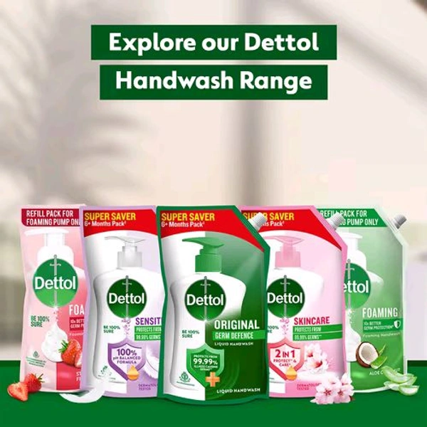 Dettol Original Hand Wash Refill | 99.99% Germ Protection - 1.35 L, 🛵 20 Minutes