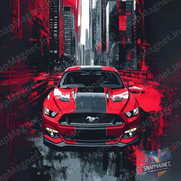 Mustang Red - Car Fridge Magnet - CFM-013