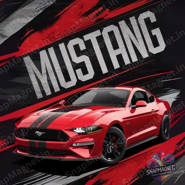 Mustang Red - Car Fridge Magnet - CFM-015
