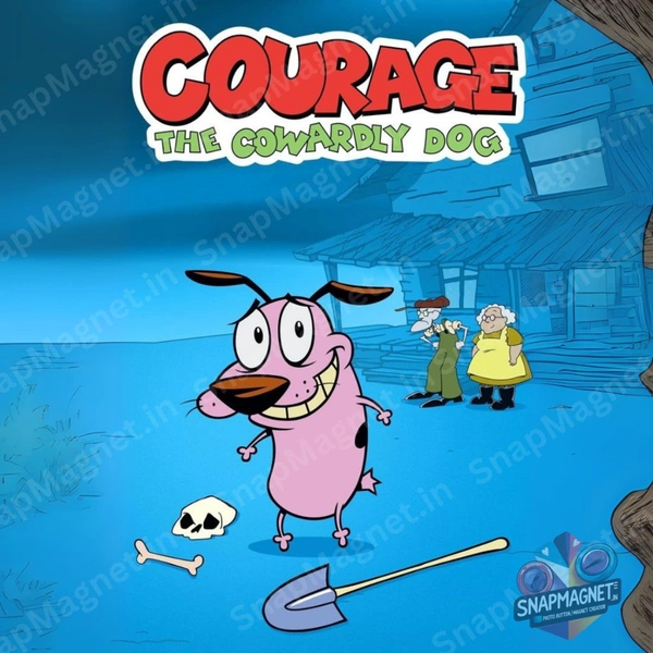 Courage The cowaredly Dog - Retro Toon Treasures: 90s Cartoon Photo Fridge Magnet - RTT-005