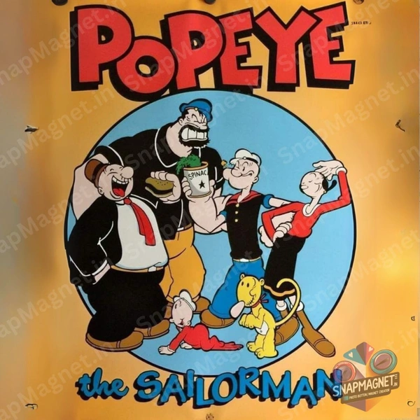 Popeye The Sailorman  - Retro Toon Treasures: 90s Cartoon Photo Fridge Magnet - RTT-008