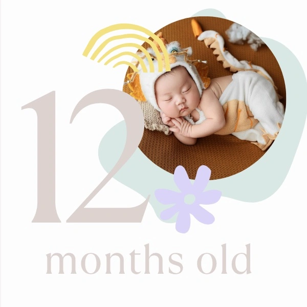 New Born Monthly Journey Fridge Magnet- 12 Photo Combo - NB-003