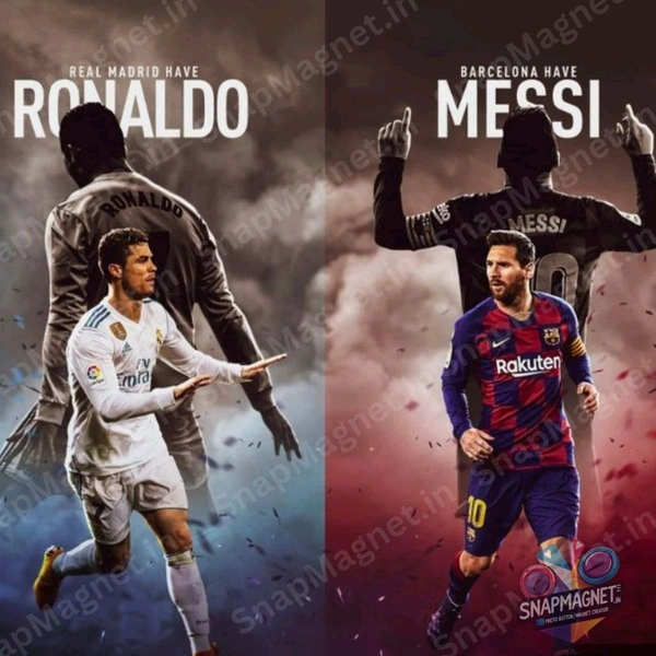 Messi & Ronaldo Together - Photo Fridge Magnet -SFM-032