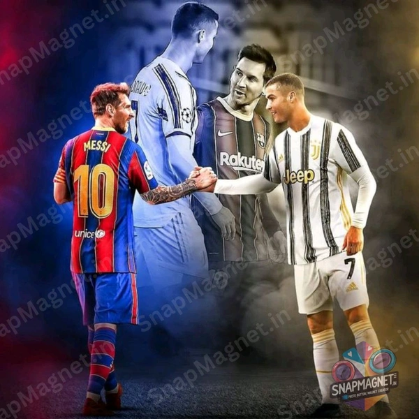 Messi & Ronaldo Together - Photo Fridge Magnet -SFM-033