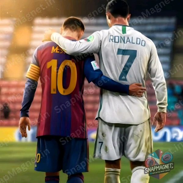 Messi & Ronaldo Together - Photo Fridge Magnet -SFM-034