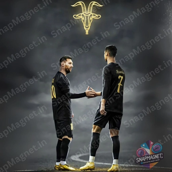 Messi & Ronaldo Together - Photo Fridge Magnet -SFM-036