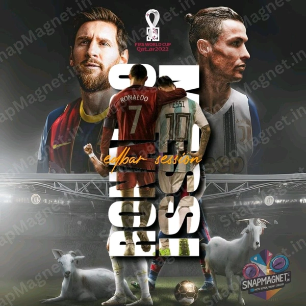 Messi & Ronaldo Together - Photo Fridge Magnet -SFM-037