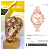 Michael Kors Women Rose-Gold Analogue Watch MK3882 (Free Basic Box)