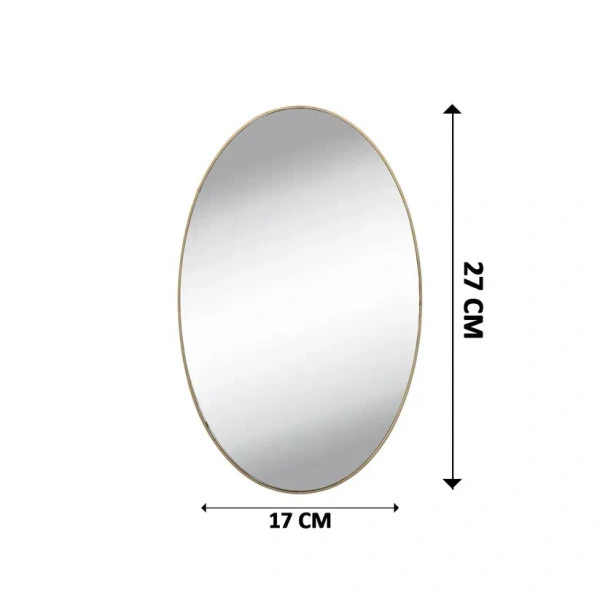 Adhesive Ovel Shape Bathroom Mirror Sticker (2 Pcs)