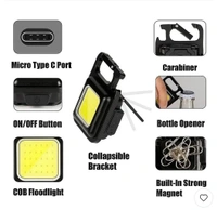 Mini Rechargeable Keychain Flashlight - 4
Light Modes With Folding Bracket &
Magnetic Base