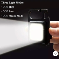 Mini Rechargeable Keychain Flashlight - 4
Light Modes With Folding Bracket &
Magnetic Base