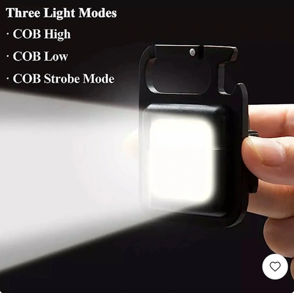 Mini Rechargeable Keychain Flashlight - 4
Light Modes With Folding Bracket &
Magnetic Base