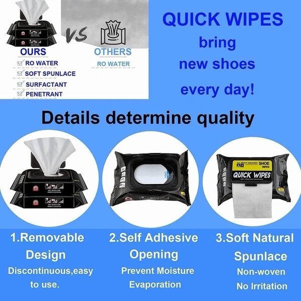 Shoe Wipes Shoes Cleaner 80 Wipes (pack Of 2)