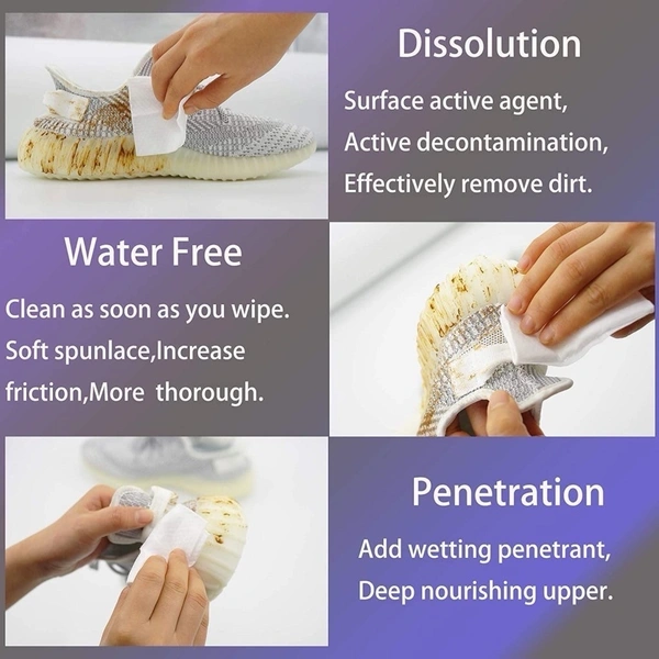 Shoe Wipes Shoes Cleaner 80 Wipes (pack Of 2)