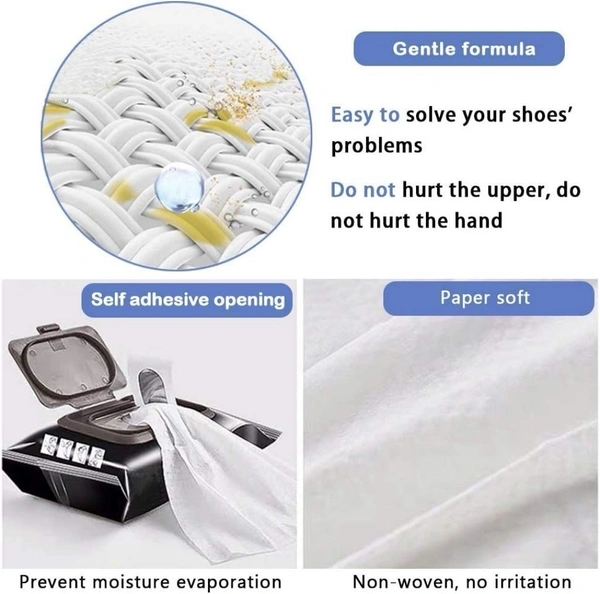 Shoe Wipes Shoes Cleaner 80 Wipes (pack Of 2)