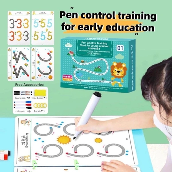 Hand Writing Pen Control Training Practice Book For Kids 64 Pages