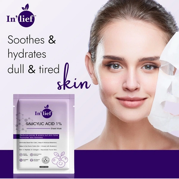 In’lief Salicylic Acid 1% Clarifying & Pore-Refining Facial Sheet Mask (1 Pcs)