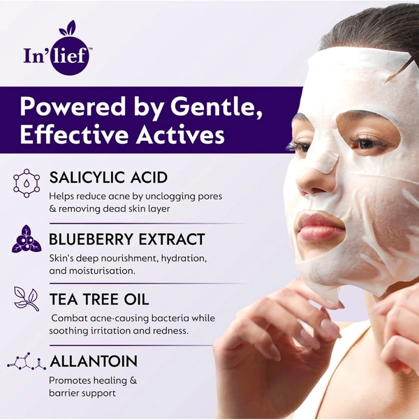 In’lief Salicylic Acid 1% Clarifying & Pore-Refining Facial Sheet Mask (1 Pcs)