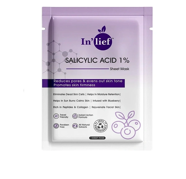 In’lief Salicylic Acid 1% Clarifying & Pore-Refining Facial Sheet Mask (1 Pcs)