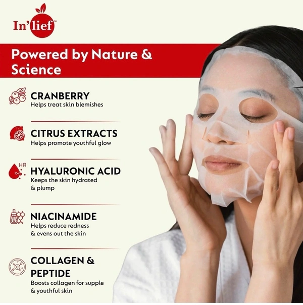 In’lief Vitamin C 0.5% Hydrating & Brightening Facial Sheet Mask (1 Pcs)
