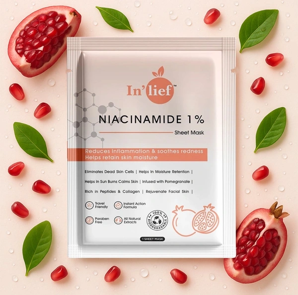 In’lief Niacinamide 1% Hydrating & Calming Facial Sheet Mask (1 Pc)