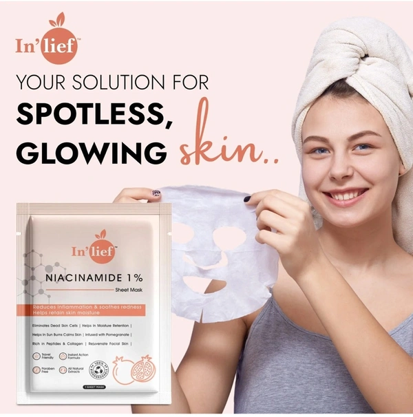 In’lief Niacinamide 1% Hydrating & Calming Facial Sheet Mask (1 Pc)