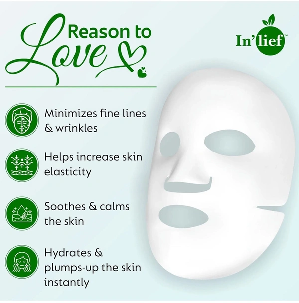 In’lief Hyaluronic Acid 0.1% & Aloe Vera 0.5% Hydrating & Rejuvenating Facial Sheet Mask (1pc)