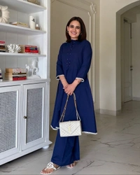 Navy Blue Breath In Co-ord Set - M