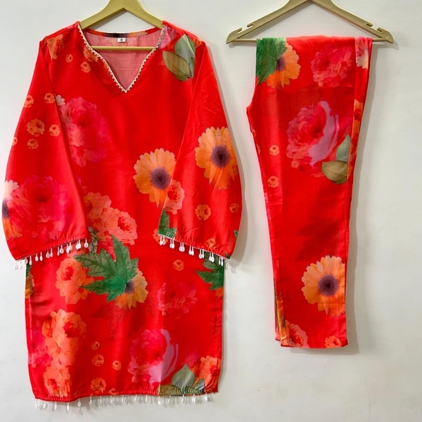 Orange & purple Co-ord Set! - Orange, XL