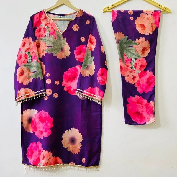 Orange & purple Co-ord Set! - Purple, XL