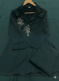 Beautiful Pure cotton flex Kurti full hand work kurti with cotton flex pant cord sets - M