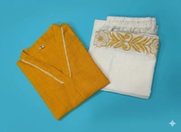 Cotton Slub Classy Combination Kurti With Palazzo Set - M