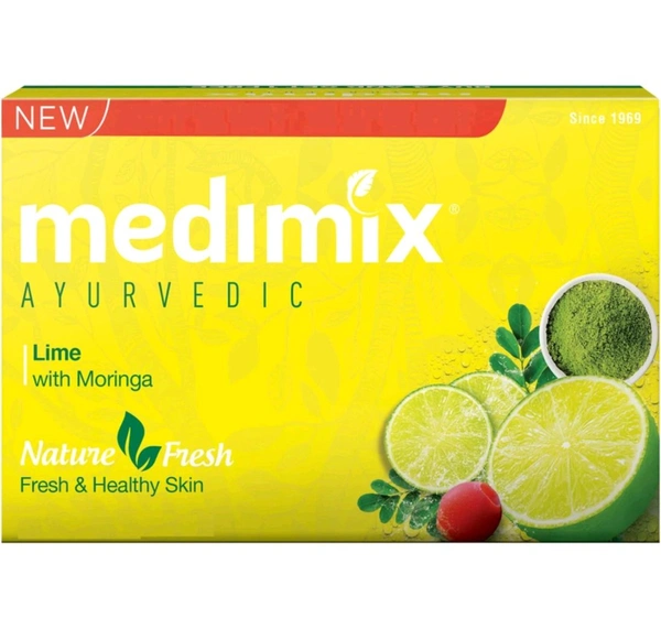 Medimix Lime And Moringa  Ayurvedic  Soap Pack Of 5 Each 150g - 5×150g