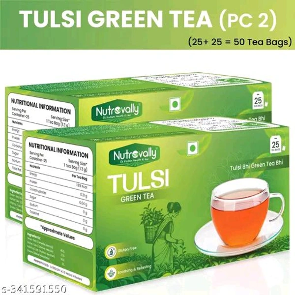 Nutrovally Green Tea Pack Of 2 Each 25bags (25×2 bags) - 50 bags