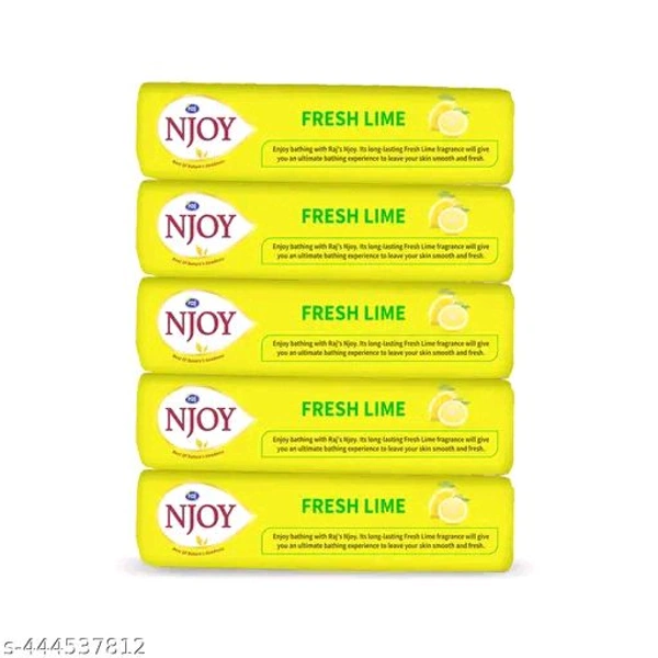 Raj Njoy Fresh Lime Bathing Soap Set Of 5 (Each 100g) - 5×100g