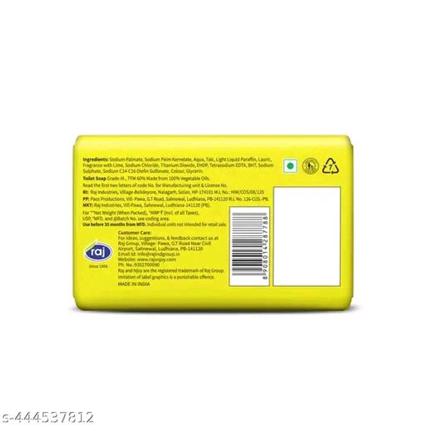 Raj Njoy Fresh Lime Bathing Soap Set Of 5 (Each 100g) - 5×100g