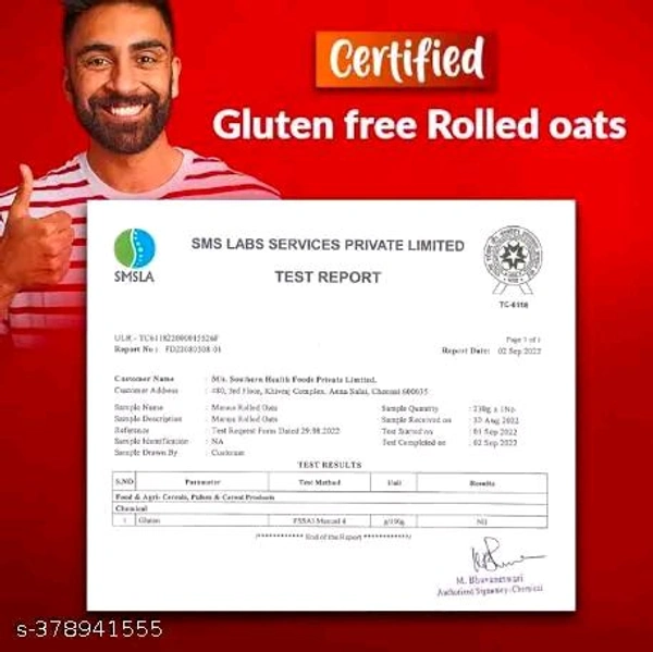 Manna Rolled Oats Gluten Free High Protein And Fiber  - 1kg