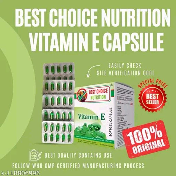 Nutrition Vitamin E Capsule For Face And Hair 50 Capsules  - 50 Pc