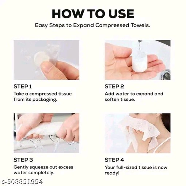 Compressed Cotton Tissue Towels  Pack Of 25 - Pack Of 25