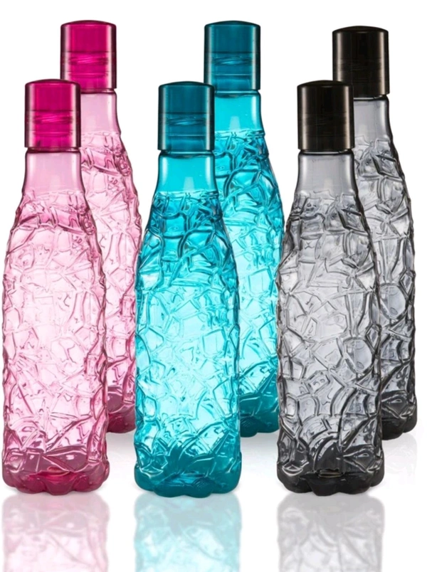 Fridge Plastic Bottles Pack Of 6 Combo set  - Non Returnable, 1000ml × 6