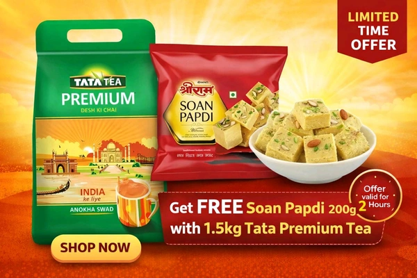 Tata Tea Premium With Free Shree Ram Soan Papdi 200g