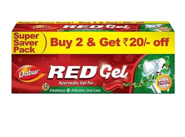 Dabur Red Gel Toothpaste ( रेड जेल टूथपेस्ट ) पैक ऑफ 2