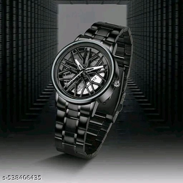 Analog Watch - For Men Stylish Trendy Vortex Wheel Rolling Series Party-Wear Casual Premium White - Black, Free Size