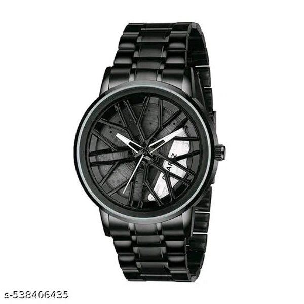 Analog Watch - For Men Stylish Trendy Vortex Wheel Rolling Series Party-Wear Casual Premium White - Black, Free Size