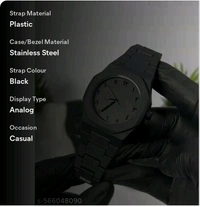 Men's Watch with Arabic Numerals
Matte Black Minimalist Analog Watch |
Trending Wristwatch - Black, Free Size