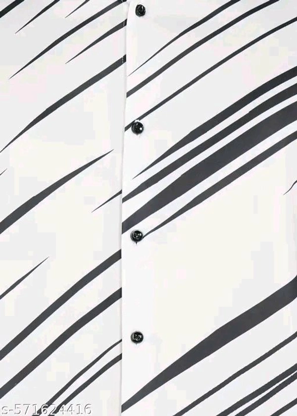 Printed Daily Wear Lycra Full Sleeve Shirt For Men , Casual Wear - White, S