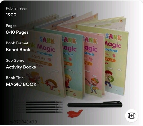 Rhonda Byrne Magic Book for Kids, Sank Magic Practice Copybook Number Tracing Book for Pre-Schoolers with Pen, Magic Calligraphy Copybook Set Writing Tool for Kids, (4 Book+10 Refill+1 Pen+1 Grip)